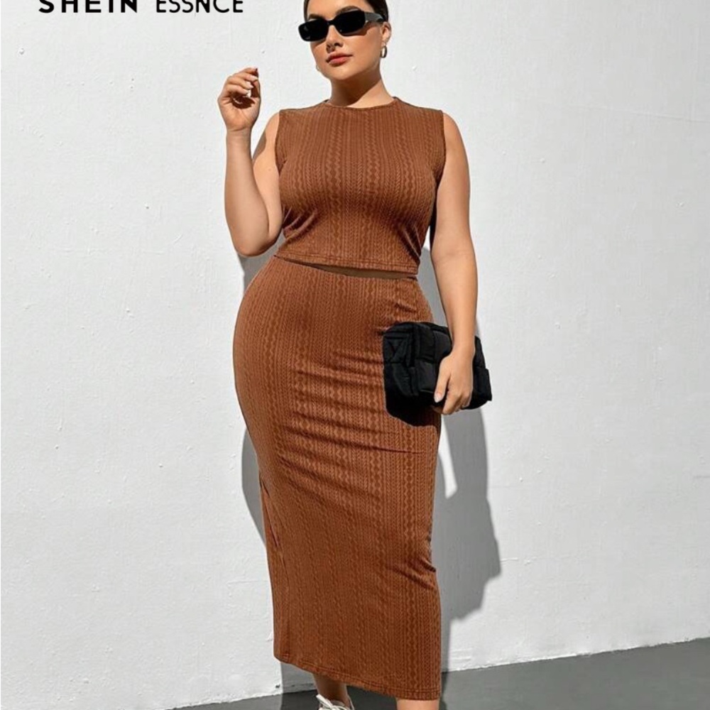 SHEIN Brown Skirt Set